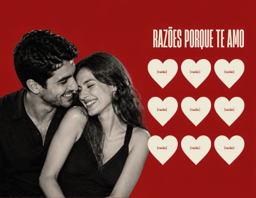 Página “Razões porque te amo”