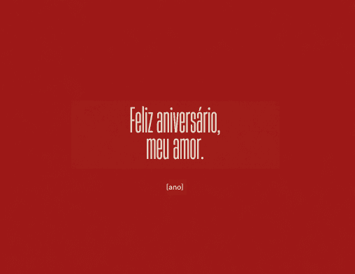 Página “Feliz aniversário, meu amor”